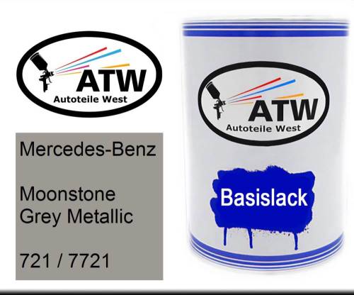 Mercedes-Benz, Moonstone Grey Metallic, 721 / 7721: 500ml Lackdose, von ATW Autoteile West.